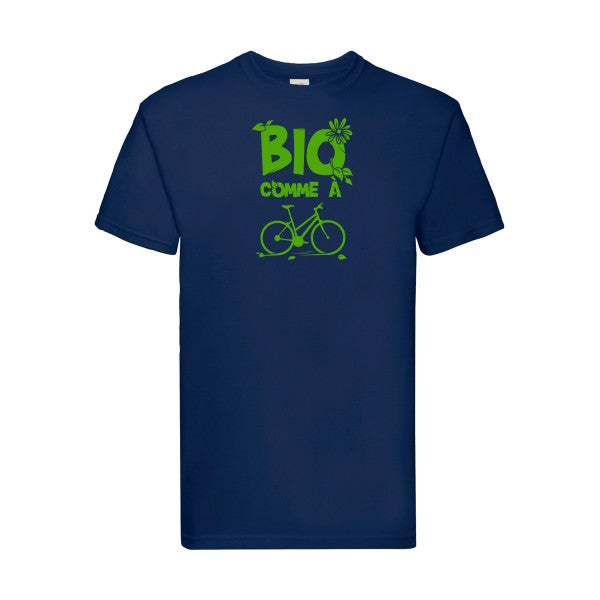 T-shirt|Bio comme un vélo |Vert pomme|Fruit of the loom 205  G