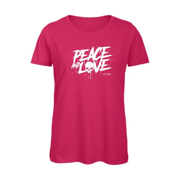 T shirt humour bio femme   femme bio|Peace or no peace Blanc 