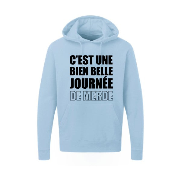 Journée de m... Noir |Sweat capuche imprimé homme