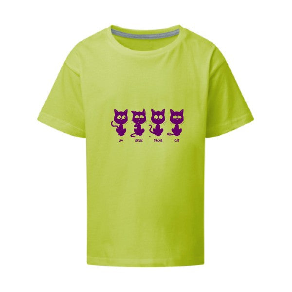 un deux trois cat Flex Violet SG - Kids T-shirt enfant Lime Taille 152 (11-12/2XL)