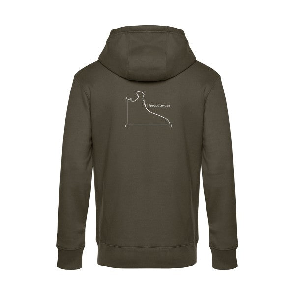 Hippopotenuse sweat shirt original Khaki flex Blanc impression Dos