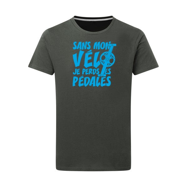 Sans mon vélo, je perds les pédales ! - Flex bleu clair Tshirt original Charcoal  5XL