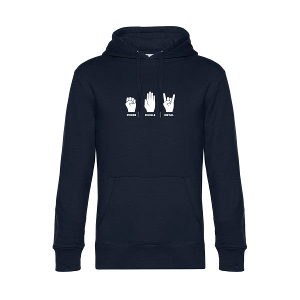 Pierre-Feuille-Metal sweat shirt original Navy Blue flex Blanc impression Face