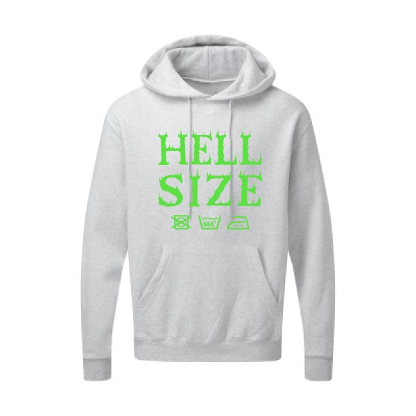 HELL SIZE |Sweat capuche imprimé|Vert fluo