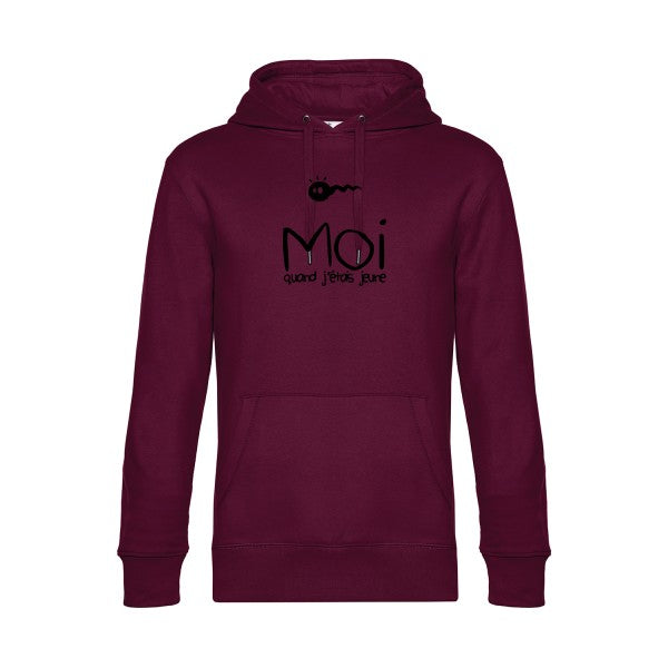 Moi-quand-j-etais-jeune sweat shirt original Burgundy flex Noir impression Face