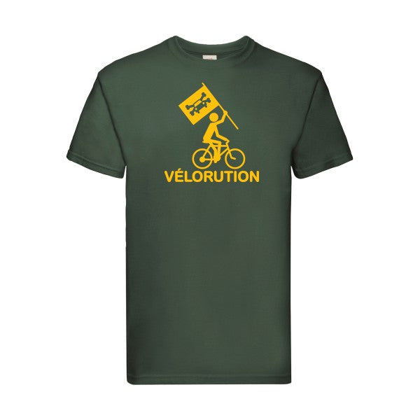 T-shirt|Vélorution |flex jaune Or| Fruit of the loom 205 g 