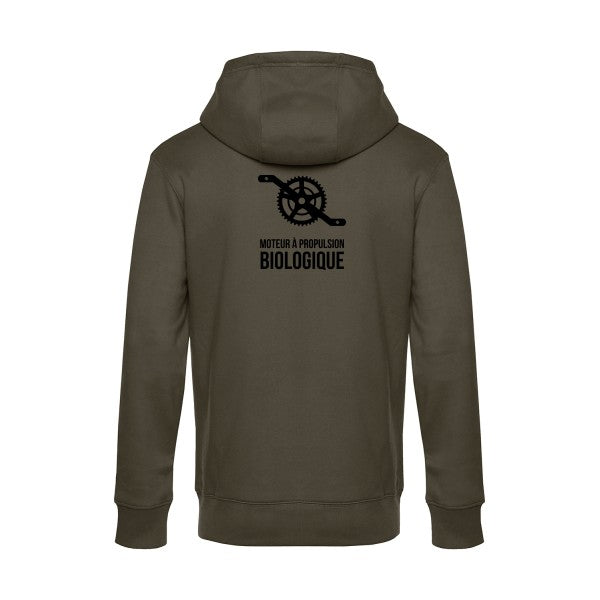 Cyclisme-&-ecologie sweat shirt original Khaki flex Noir impression Dos
