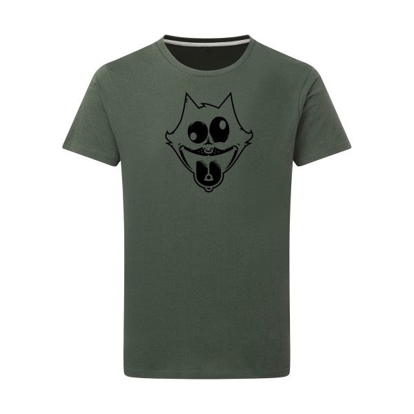 Freak the cat ! noir -Flex noir sur T-shirt SG  Thyme  2XL