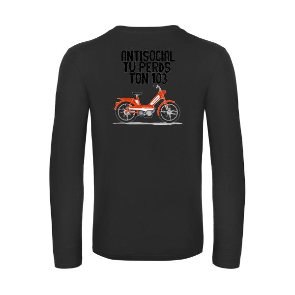 antisocial-t-shirt-manches-longues-original-humour -Black