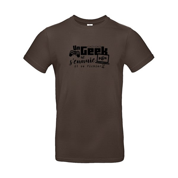 Un geek ne s'ennuie pas Flex noir |E190 T-shirt|Brown||2XL