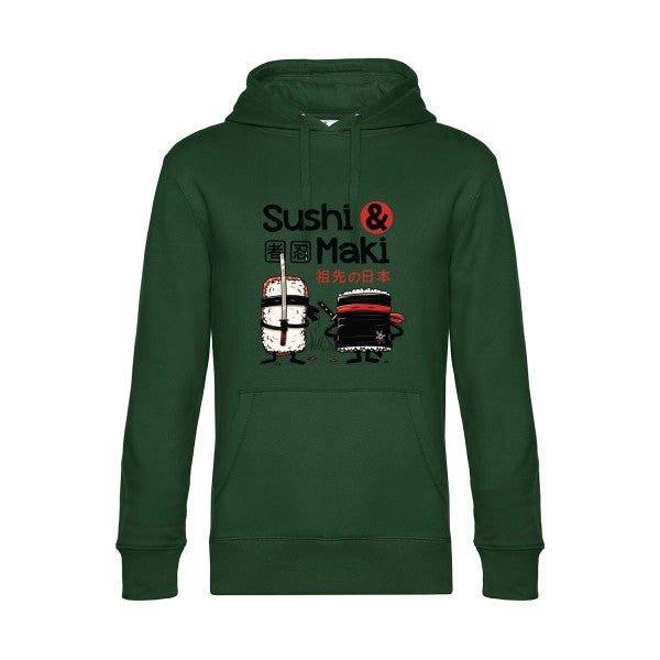 Sushi-et-Maki- Sweat à capuche original Bottle Green - RueDuTeeshirt