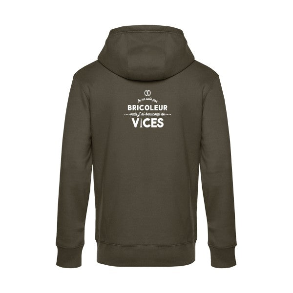 JE-NE-SUIS-PAS-BRICOLEUR sweat shirt original Khaki flex Blanc impression Dos