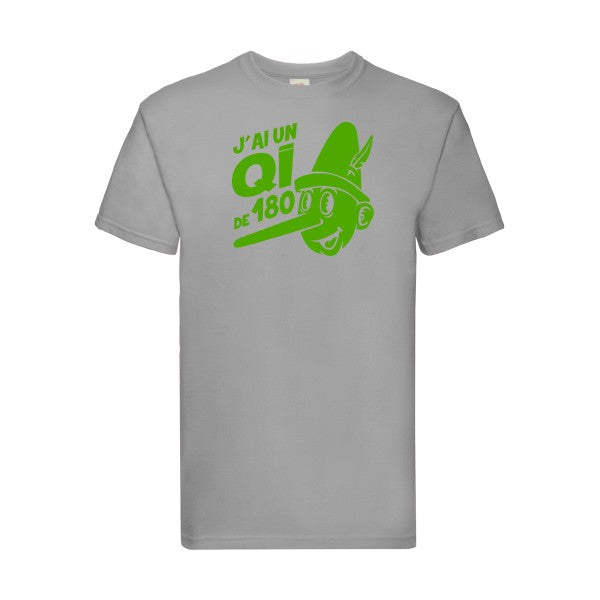 T-shirt|Quotient intellectuel |Vert pomme|Fruit of the loom 205  G