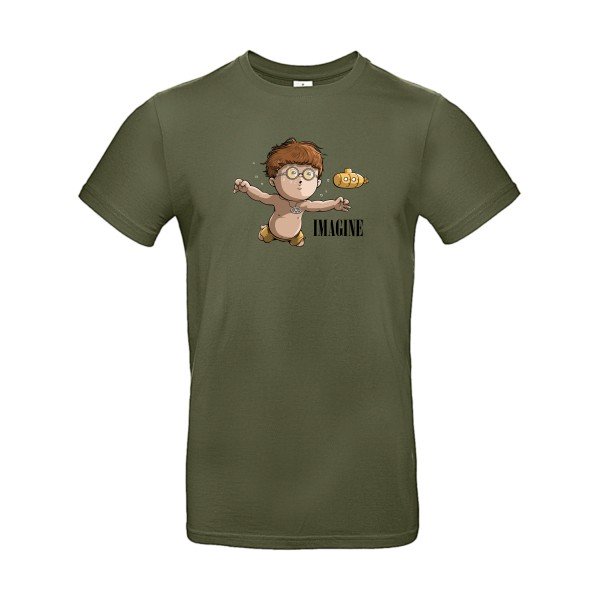 T-shirt humour original imagine T Shirt couleur Urban Khaki