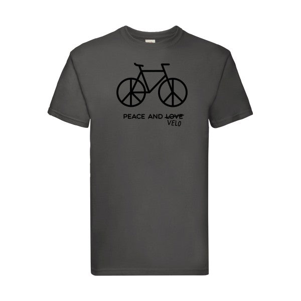 T-shirt|Peace and vélo |flex Noir| Fruit of the loom 205 g 