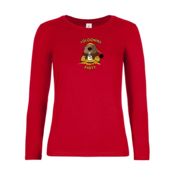 t-shirt lsl femme Cocooning-  Red flex 