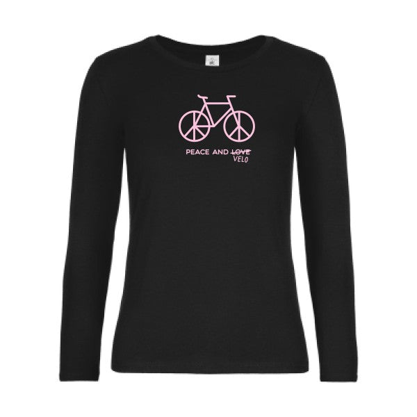 t-shirt lsl femme Peace-and-velo Black flex Rose