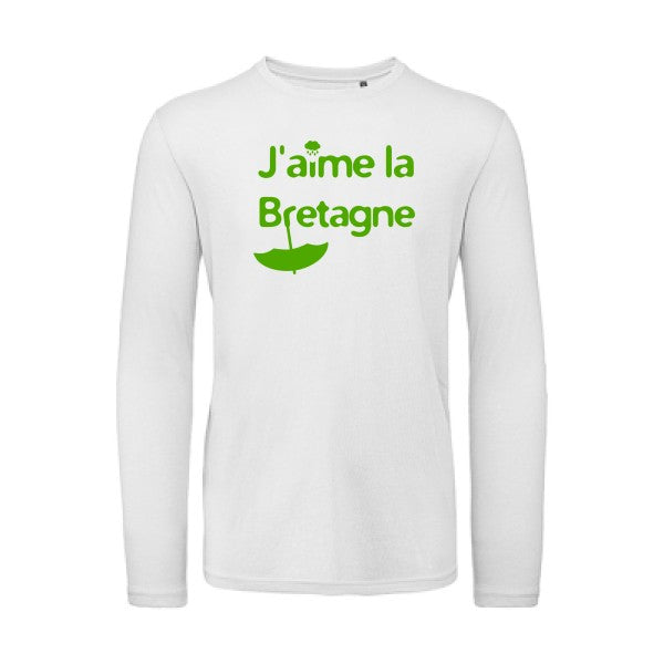 J'aime la Bretagne Vert pomme |T-shirt bio manches longues