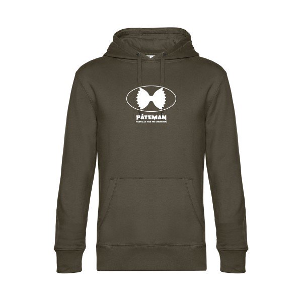 PATEMAN sweat shirt original Khaki flex Blanc impression Face