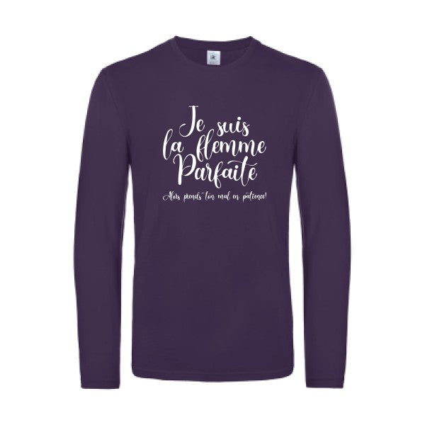 la flemme parfaite - t shirt- manches- longues- original- humour- Urban Purple impression Face