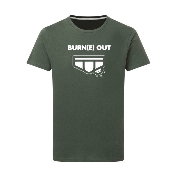 Burn(e) Out Blanc -Flex Blanc sur T-shirt SG  Thyme  2XL