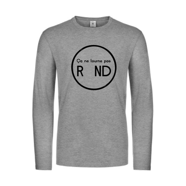 ca ne tourne pas rond  - t shirt- manches- longues- original- humour- Sport Grey impression Face