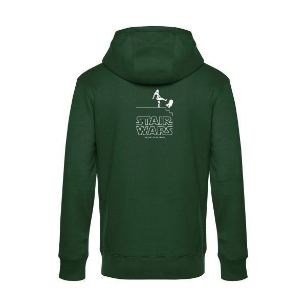 STAIR-WARS sweat shirt original Bottle Green flex Blanc impression Dos