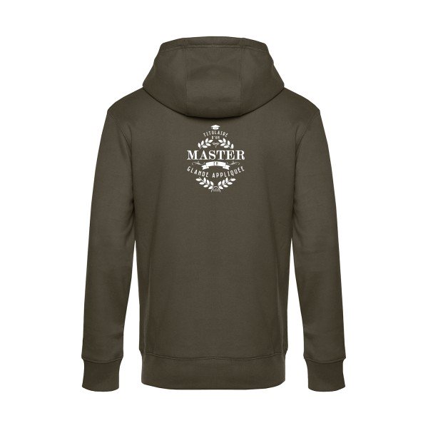 Master-en-glande-appliquee sweat shirt original Khaki flex Blanc impression Dos