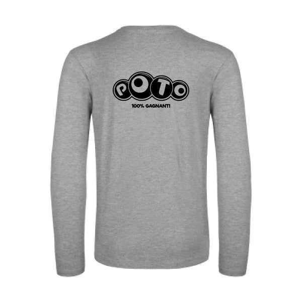 poto - t shirt- manches- longues- original- humour- Sport Grey impression Dos