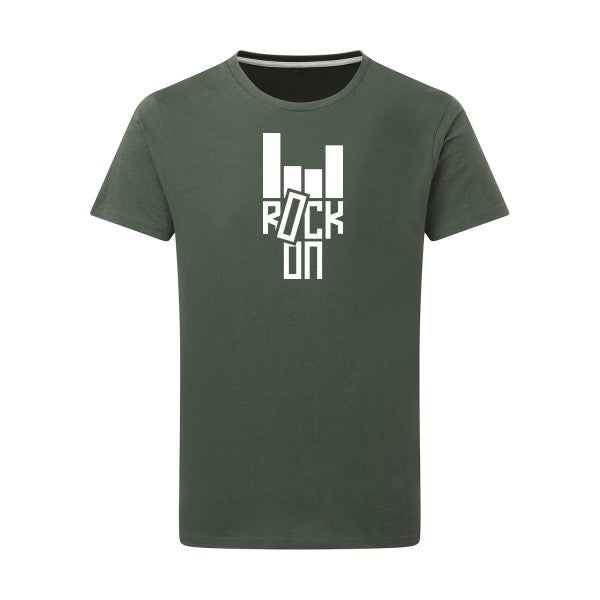 Rock On ! -Flex Blanc sur T-shirt SG  Thyme  2XL