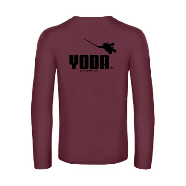 yoda - t shirt- manches- longues- original- humour- Burgundy impression Dos