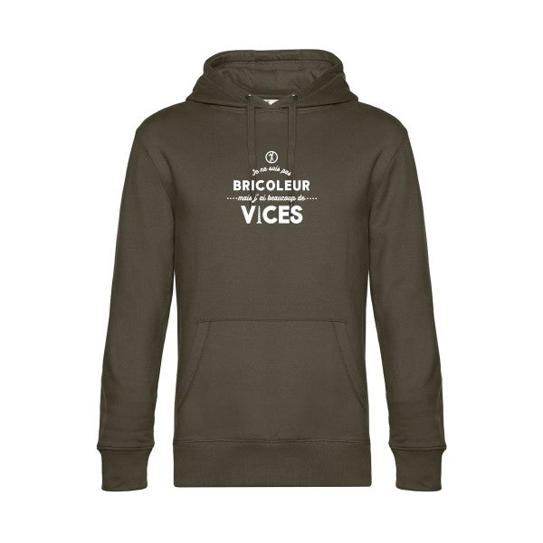 JE-NE-SUIS-PAS-BRICOLEUR sweat shirt original Khaki flex Blanc impression Face