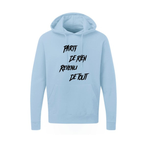 Parti de rien |Sweat  capuche humoristique noir 