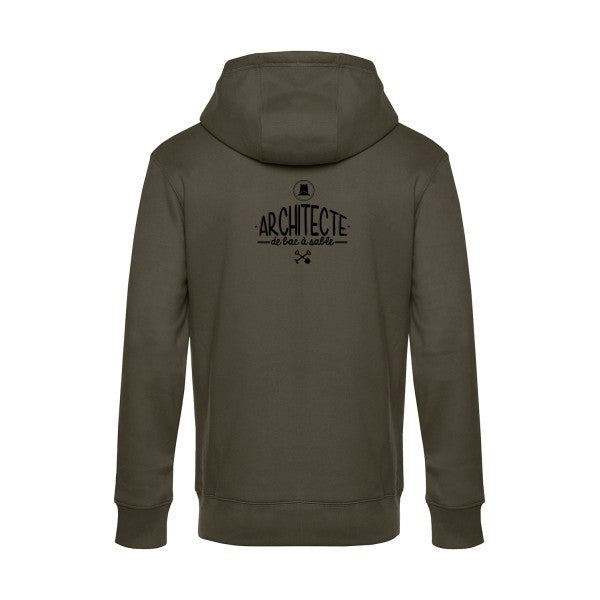 Architecte-de-bac-a-sable sweat shirt original Khaki flex Noir impression Dos
