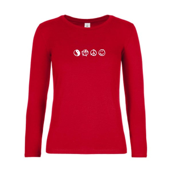 t-shirt lsl femme circles-power-B&C-E190-LSL-women--T-shirt-femme-manches-longues Red flex 