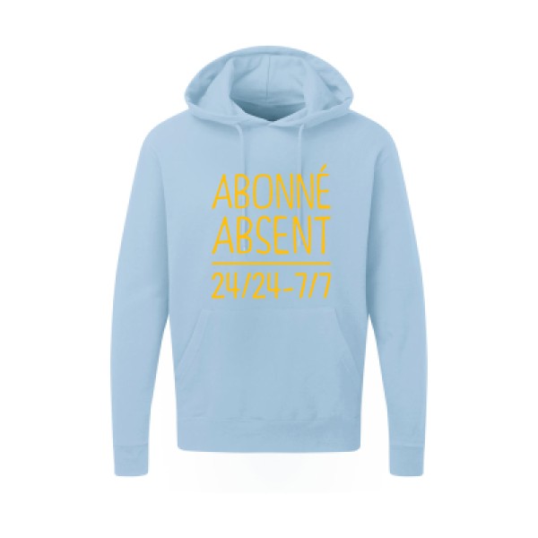 Abonné absent jaune Or |Sweat capuche imprimé homme