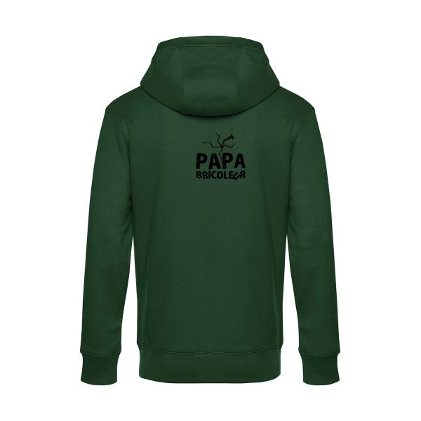 Papa-bricoleur sweat shirt original Bottle Green flex Noir impression Dos