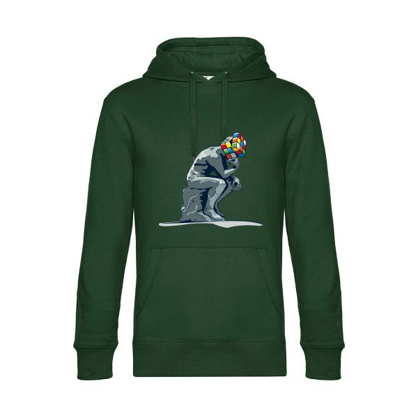 Reflexion-en-cours.- Sweat à capuche original Bottle Green - RueDuTeeshirt
