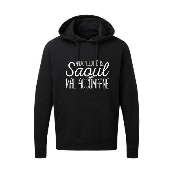 Maux vieut être Saoul Blanc |Sweat capuche imprimé homme