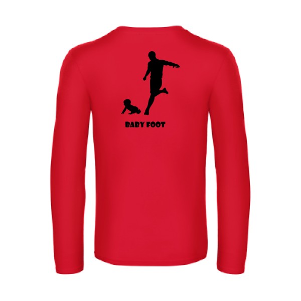 baby foot - t shirt- manches- longues- original- humour- Red impression Dos