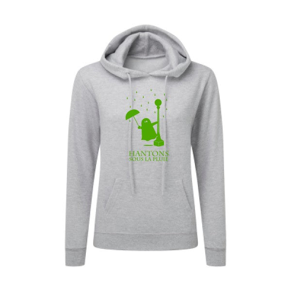 Hantons sous la pluie Vert pomme |Sweat original à capuche Femme