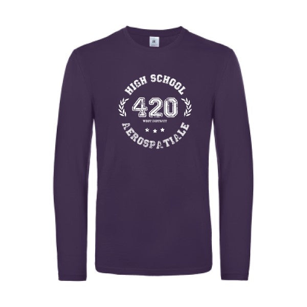 very high school - t shirt- manches- longues- original- humour- Urban Purple impression Face