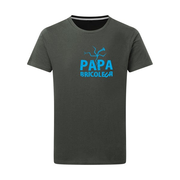 Papa bricoleur - Flex bleu clair Tshirt original Charcoal  5XL