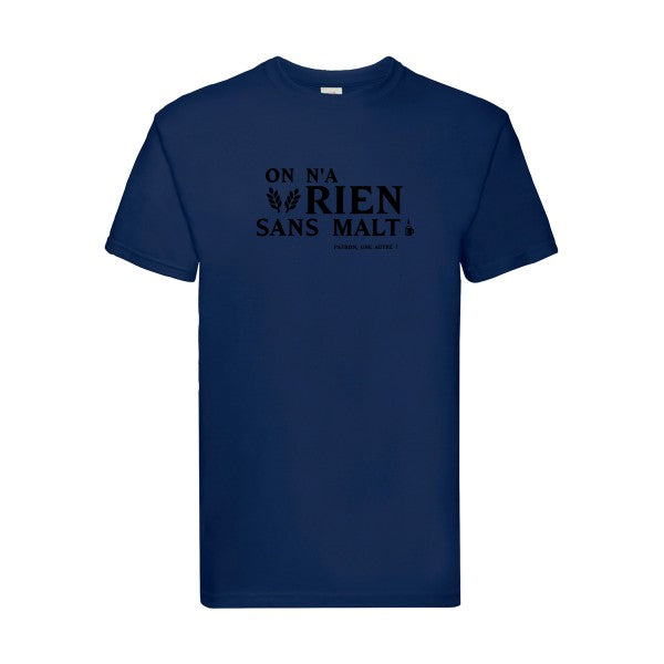 T-shirt|On n'a rien sans malt |Noir  |Fruit of the loom 205  G