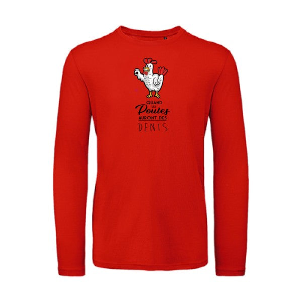 quand les poules auront des dents | T-shirt original LSL Fire Red 2XL