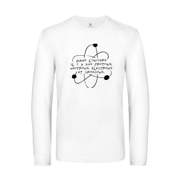 l univers - t shirt- manches- longues- original- humour- White impression Face