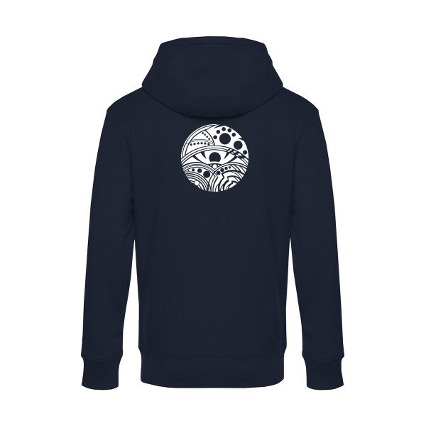 Eye sweat shirt original Navy Blue flex Blanc impression Dos