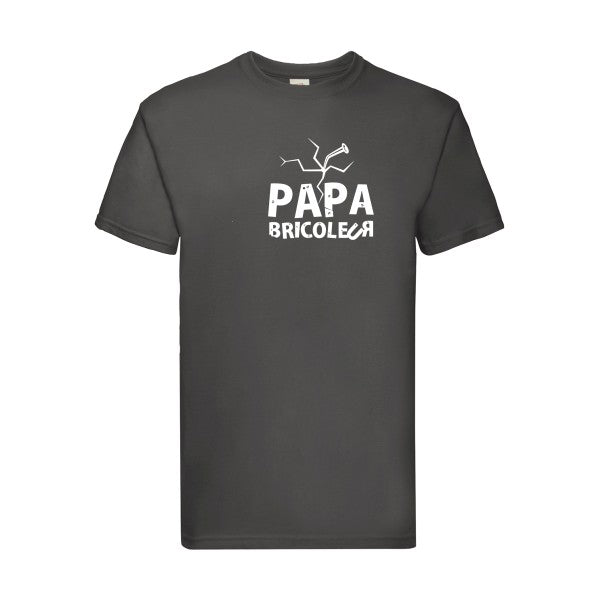 T-shirt|Papa bricoleur |flex Blanc| Fruit of the loom 205 g 