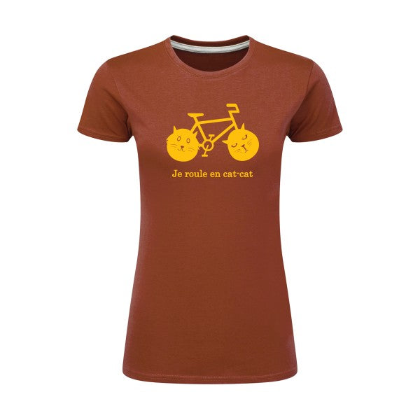 cat-cat bike | jaune Or |T shirt original femme|SG