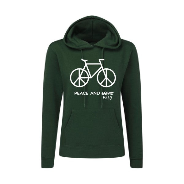 Peace and vélo Blanc |Sweat original à capuche Femme